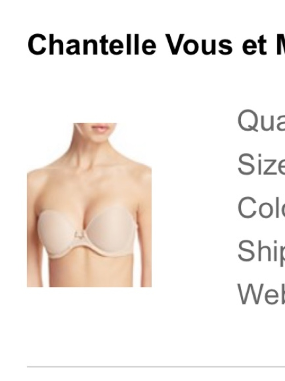 Chantelle Strapless Bra in Nude/Beige